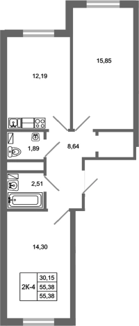 Купить квартиру в ЖК Стороны Света 2 в Ленинградской области. Вариант № 7791094, 0, площадь -  квм, цена 8639280 рублей