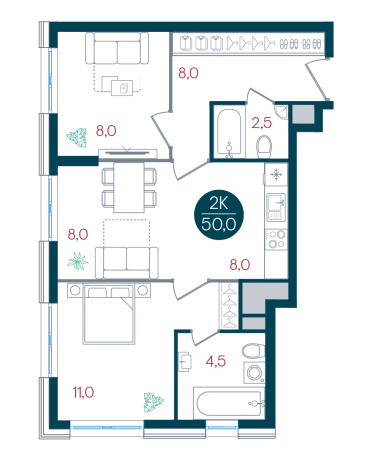 Купить двухкомнатную квартиру в ЖК Кантемировский в Москве. Вариант № 8948583, 0, площадь -  квм, цена 17827250 рублей