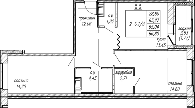 Купить квартиру в ЖК Уютный в Ленинградской области. Вариант № 8063767, 0, площадь -  квм, цена 10950655 рублей