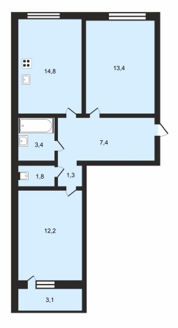 Купить двухкомнатную квартиру на улице Пожарского в Суздале. Вариант № 22009, 0, площадь -  квм, цена 6149000 рублей