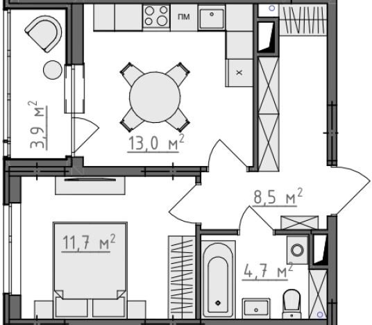 Купить однокомнатную квартиру в новостройках в ЖК Квартал Новаторов в Владимире. Вариант № 155762, 0, площадь -  квм, цена 4423350 рублей