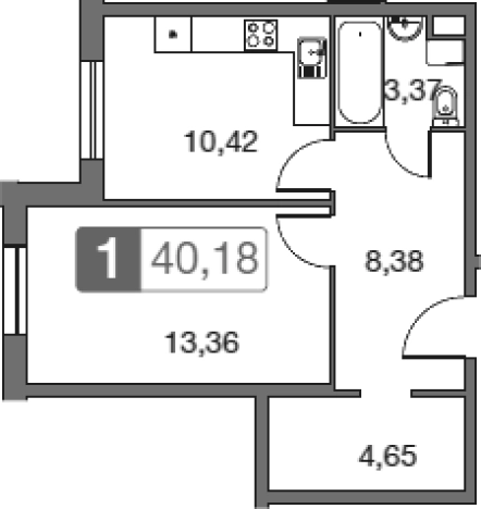 Купить однокомнатную квартиру в Одинцове. Вариант № 75355, 0, площадь -  квм, цена 6656600 рублей