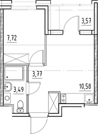 Купить однокомнатную квартиру у метро Бухарестская в Санкт-Петербурге. Вариант № 5559690, 0, площадь -  квм, цена 9647350 рублей