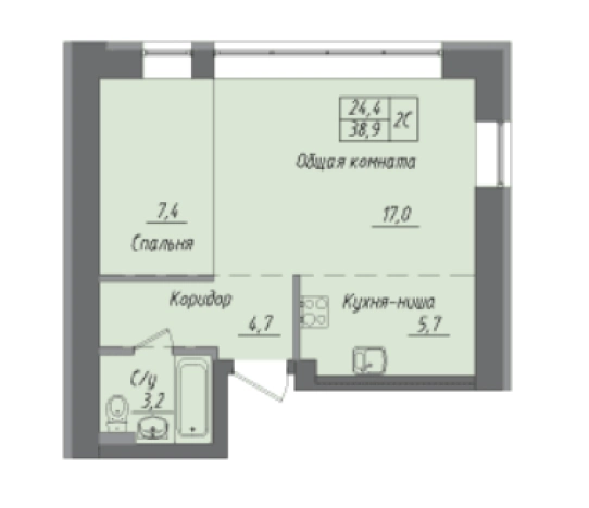 Купить квартиру со свободной планировкой в Кемеровской Области — Кузбассе. Вариант № 86879, 0, площадь -  квм, цена 3306500 рублей