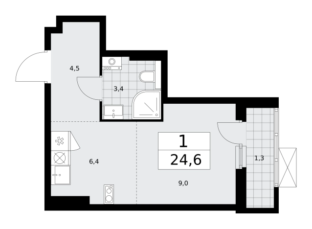 Купить однокомнатную квартиру в ЖК Бунинские кварталы в Москве. Вариант № 489472, 0, площадь -  квм, цена 10165950 рублей