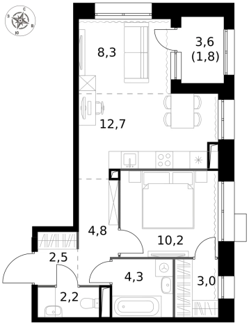 Купить двухкомнатную квартиру у метро Саларьево в Москве. Вариант № 9693217, 0, площадь -  квм, цена 19337340 рублей