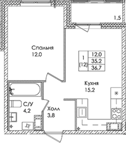 Купить однокомнатную квартиру в ЖК Ермак в Ленинградской области. Вариант № 6609957, 0, площадь -  квм, цена 5183000 рублей