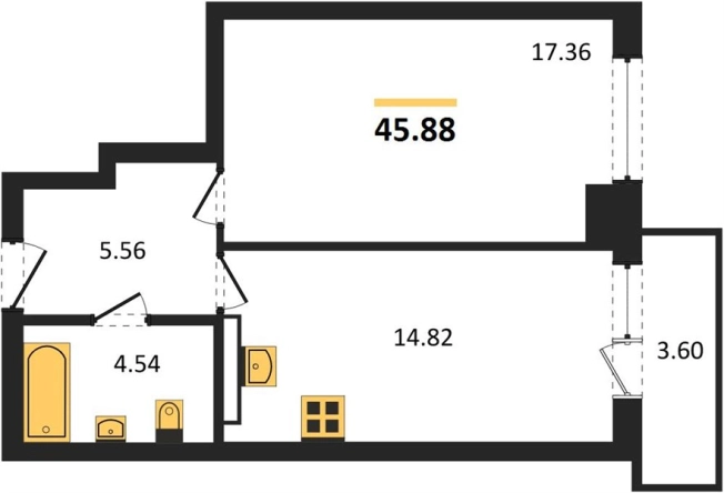 Купить однокомнатную квартиру в новостройках в Новосибирске. Вариант № 9878577, 0, площадь -  квм, цена 5487880 рублей