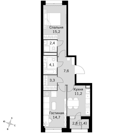 Купить квартиру в ЖК Sky Garden в Москве. Вариант № 125132, 0, площадь -  квм, цена 27110740 рублей