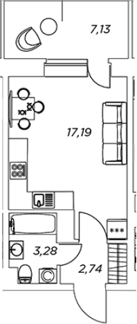 Купить Студию в новостройках у метро Улица Дыбенко в Кудрове. Вариант № 881838, 0, площадь -  квм, цена 6079728 рублей