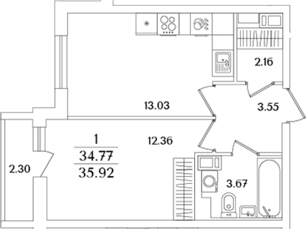Купить двухкомнатную квартиру в новостройках в районе Красносельский в Санкт-Петербурге. Вариант № 6713305, 0, площадь -  квм, цена 11678068 рублей