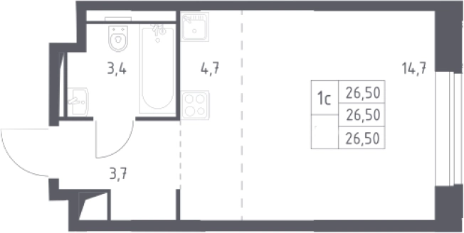 Купить Студию в ЖК Верейская 41 в Москве. Вариант № 3551765, 0, площадь -  квм, цена 10180929 рублей