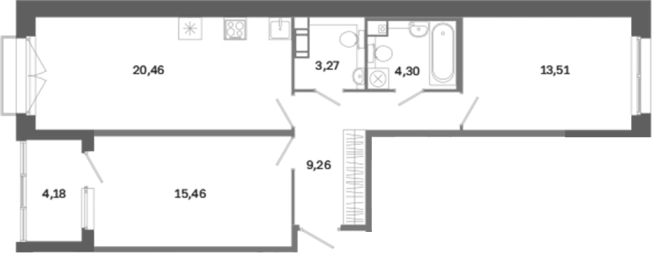 Купить трехкомнатную квартиру на улице Курская в Санкт-Петербурге. Вариант № 6260139, 0, площадь -  квм, цена 28889360 рублей