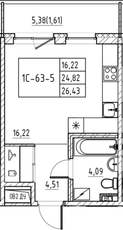 Купить Студию в ЖК Энфилд в Ленинградской области. Вариант № 7830442, 0, площадь -  квм, цена 4804974 рублей