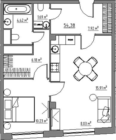 Купить двухкомнатную квартиру в районе Расторгуево в Видном. Вариант № 3584364, 0, площадь -  квм, цена 11366759 рублей
