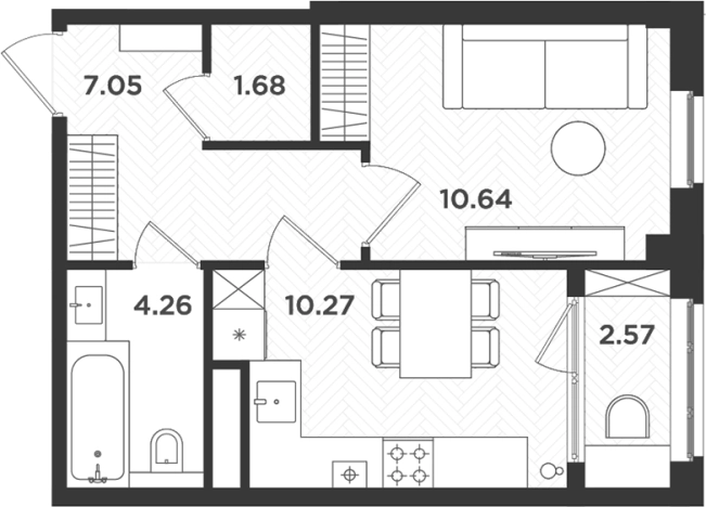 Купить однокомнатную квартиру в ЖК Новокасимово в Ленинградской области. Вариант № 7204278, 0, площадь - квм, цена 5144203 рублей