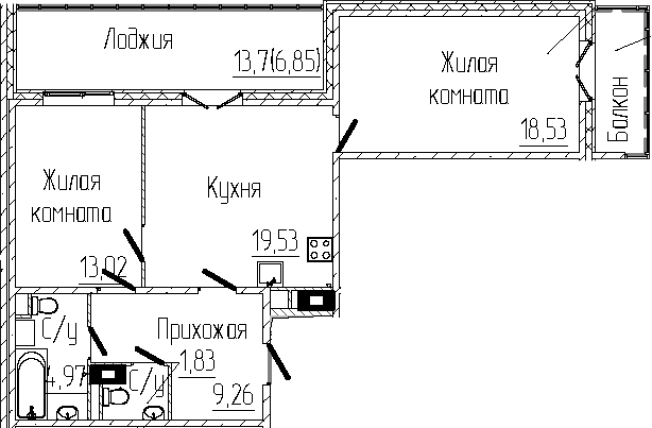 Купить двухкомнатную квартиру в ЖК Sertolovo Park в Сертолове. Вариант № 6057438, 0, площадь -  квм, цена 14363076 рублей