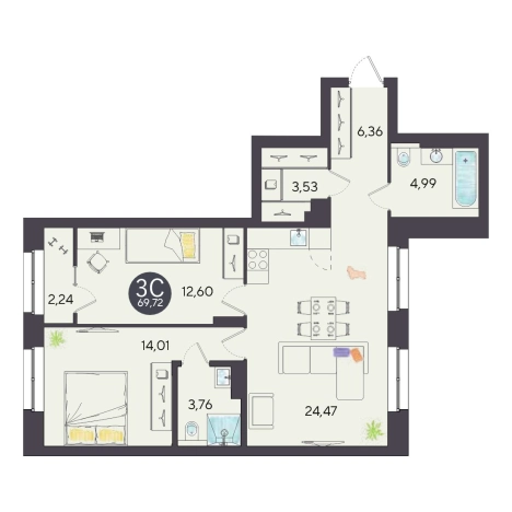 Купить квартиру у метро Площадь Гарина-Михайловского в Новосибирске. Вариант № 9930348, 0, площадь -  квм, цена 12136000 рублей