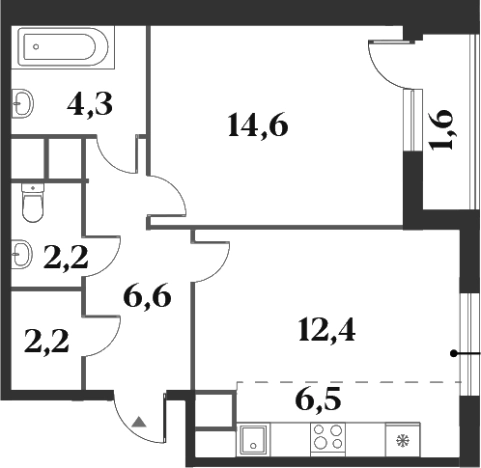 Купить двухкомнатную квартиру в новостройках у метро Опалиха в Красногорске. Вариант № 142827, 0, площадь -  квм, цена 14110455 рублей