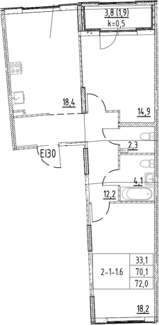 Купить трехкомнатную квартиру на вторичке на улице проспект Авиаторов Балтики в Мурине. Вариант № 8780171, 0, площадь -  квм, цена 11781643 рублей