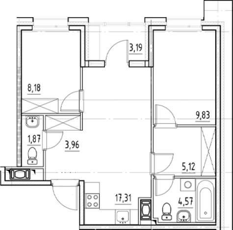 Купить трехкомнатную квартиру в новостройках в ЖК Nigilist в Санкт-Петербурге. Вариант № 5559545, 0, площадь -  квм, цена 17188696 рублей