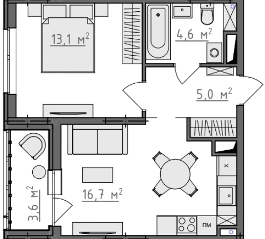 Купить однокомнатную квартиру в новостройках в ЖК Квартал Новаторов в Владимире. Вариант № 156186, 0, площадь -  квм, цена 4738000 рублей
