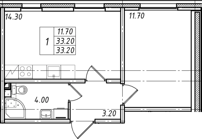 Купить двухкомнатную квартиру в Ленинградской области. Вариант № 77461, 0, площадь -  квм, цена 5933727 рублей
