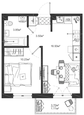 Купить квартиру на улице Большая Балтийская в Ленинградской области. Вариант № 132543, 0, площадь -  квм, цена 8974637 рублей