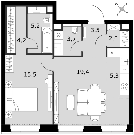 Купить двухкомнатную квартиру у метро Беговая в Москве. Вариант № 9466183, 0, площадь -  квм, цена 47295780 рублей