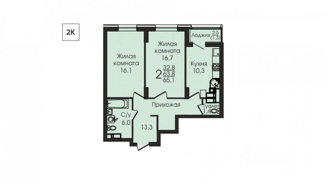 . Вариант № 89511, 0, площадь - 64.9 квм, цена 9280700 рублей