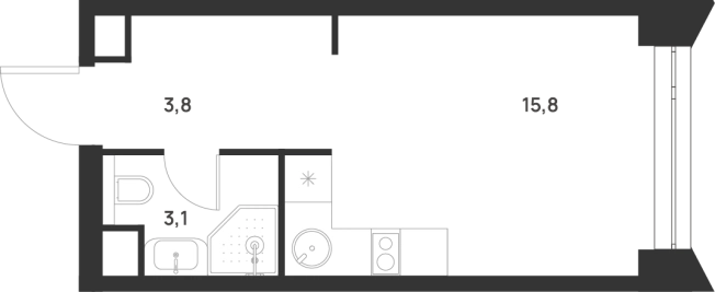 . Вариант № 10427548, 0, площадь - 22.7 квм, цена 12112459 рублей