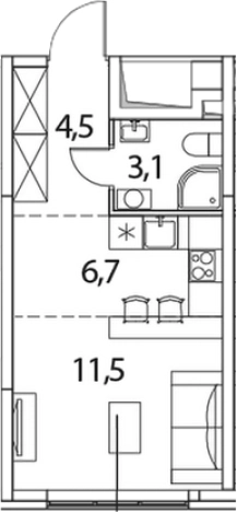 Купить Студию в районе Новокуркино в Химках. Вариант № 101136, 0, площадь - квм, цена 4981290 рублей