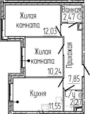 Купить двухкомнатную квартиру на улице Заречная в Сертолове. Вариант № 6058458, 0, площадь -  квм, цена 8579360 рублей