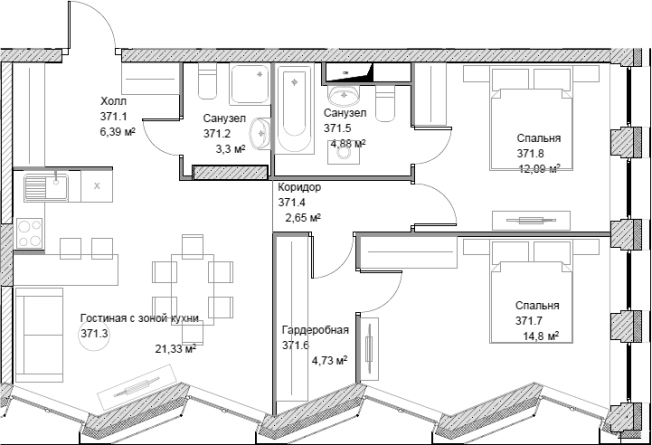 Купить квартиру в ЖК Insider в Москве. Вариант № 84470, 0, площадь -  квм, цена 37659600 рублей