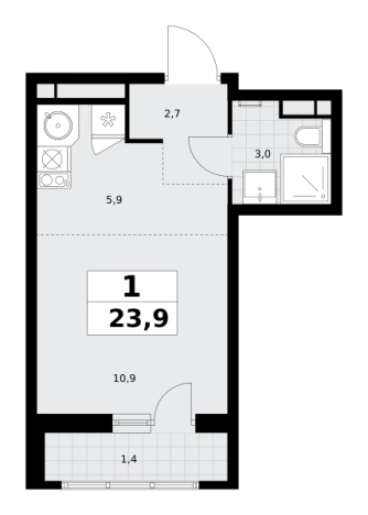 Купить квартиру у метро Аэропорт Внуково в Москве. Вариант № 253054, 0, площадь -  квм, цена 9749527 рублей