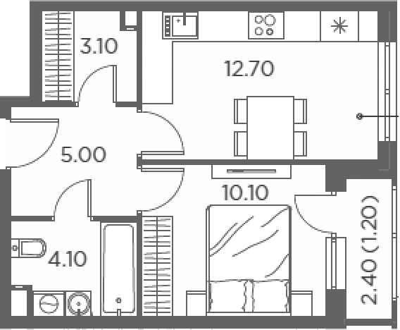 Купить однокомнатную квартиру в новостройках в Видном. Вариант № 75954, 0, площадь -  квм, цена 8560000 рублей
