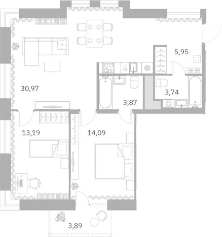 Купить квартиру в новостройках у метро Московские ворота в Санкт-Петербурге. Вариант № 6057535, 0, площадь -  квм, цена 33258000 рублей