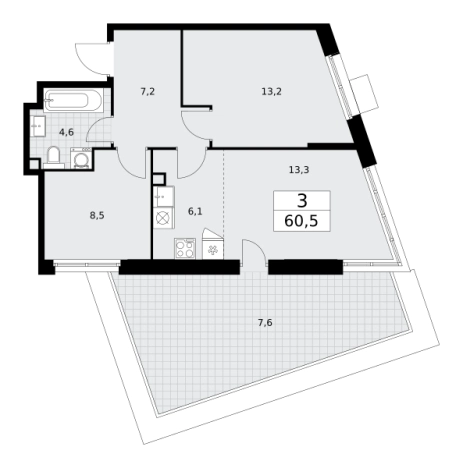 Купить трехкомнатную квартиру у метро Аэропорт Внуково в Москве. Вариант № 2206843, 0, площадь - квм, цена 18781500 рублей