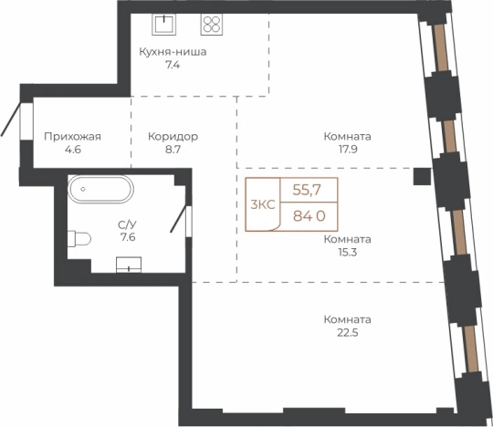 Купить квартиру в Барнауле. Вариант № 6841314, 0, площадь -  квм, цена 19323360 рублей