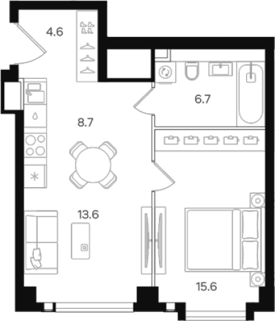 Купить квартиру на улице Большая Тульская в Москве. Вариант № 5685931, 0, площадь - квм, цена 29274000 рублей