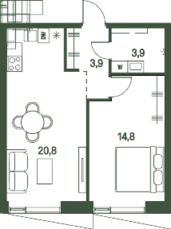 Купить однокомнатную квартиру в новостройках у метро Стрешнево в Москве. Вариант № 137470, 0, площадь -  квм, цена 25844700 рублей