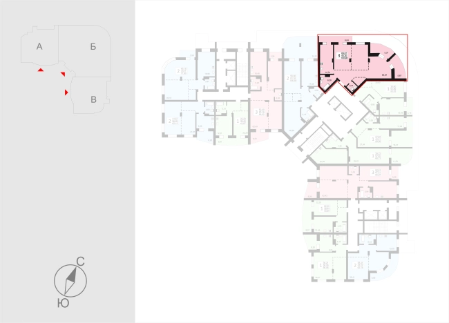 Купить трехкомнатную квартиру в ЖК Отражение в Владимире. Вариант № 74024, 1, площадь -  квм, цена 12420540 рублей