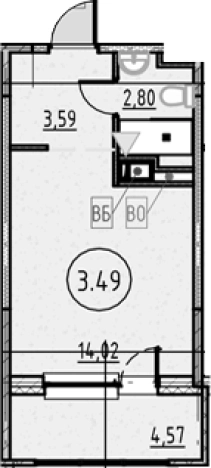 Купить Студию в новостройках у метро Обухово в Санкт-Петербурге. Вариант № 4163134, 0, площадь -  квм, цена 5852183 рублей