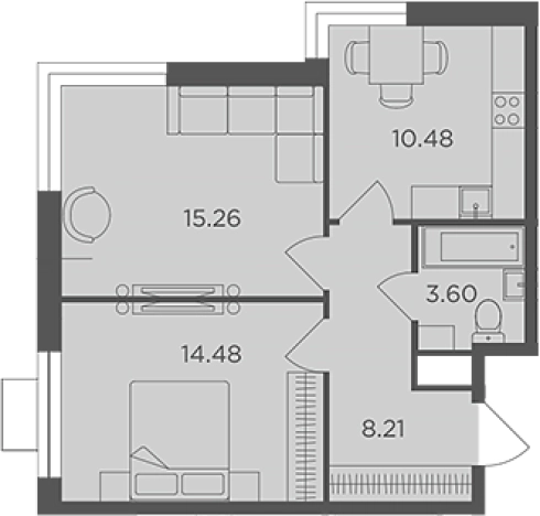 Купить двухкомнатную квартиру в Одинцове. Вариант № 112016, 0, площадь -  квм, цена 11592106 рублей