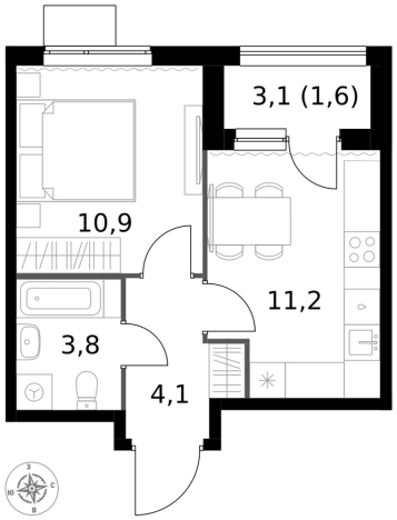 Купить однокомнатную квартиру у метро Щелковская в Москве. Вариант № 9714988, 0, площадь -  квм, цена 16526800 рублей
