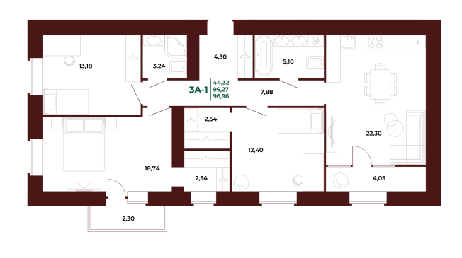 Купить трехкомнатную квартиру в новостройках на улице проспект Строителей в Пензе. Вариант № 418623, 0, площадь -  квм, цена 11720400 рублей