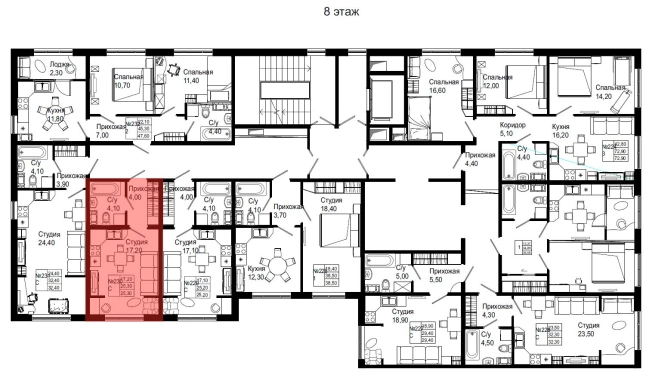 Купить однокомнатную квартиру в Ленинградской области. Вариант № 2365937, 0, площадь - квм, цена 3741870 рублей