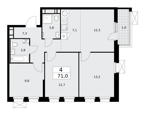 Купить многокомнатную квартиру на вторичке у метро Бабушкинская в Москве. Вариант № 144179, 0, площадь -  квм, цена 31095870 рублей