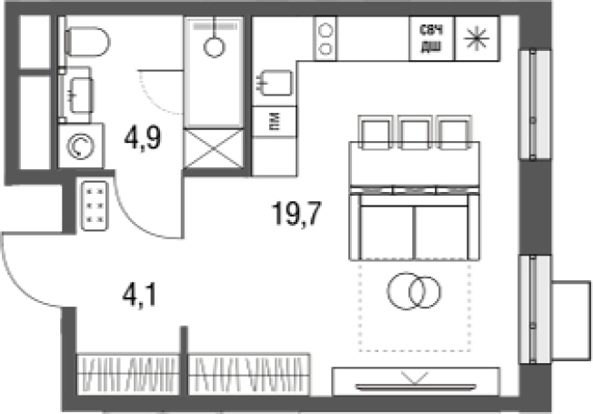 Купить квартиру у метро Бульвар Рокоссовского в Москве. Вариант № 75953, 0, площадь -  квм, цена 12380710 рублей