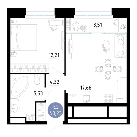 Купить однокомнатную квартиру в новостройках в ЖК Роща в Рязани. Вариант № 151035, 0, площадь -  квм, цена 5748293 рублей